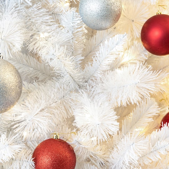 10ft. Pre-Lit White Slim Artificial Christmas Tree, Warm White LED Lights